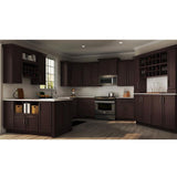 Shaker Assembled 36x34.5x24 in. Blind Base Corner Kitchen Cabinet in Java