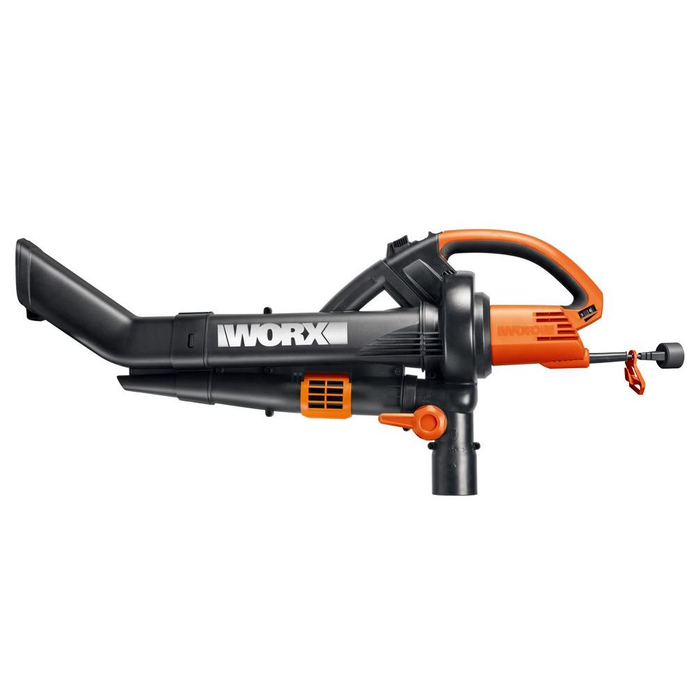 Worx 210 MPH 350 CFM Electric 12 Amp Leaf Blower/Mulcher/Vac with Metal Impeller - Super Arbor