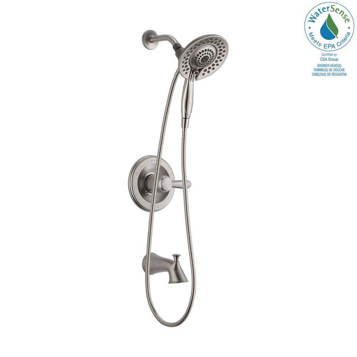 Lahara In2ition 2-in-1 Single-Handle 5-Spray Tub and Shower Faucet in Brushed Nickel