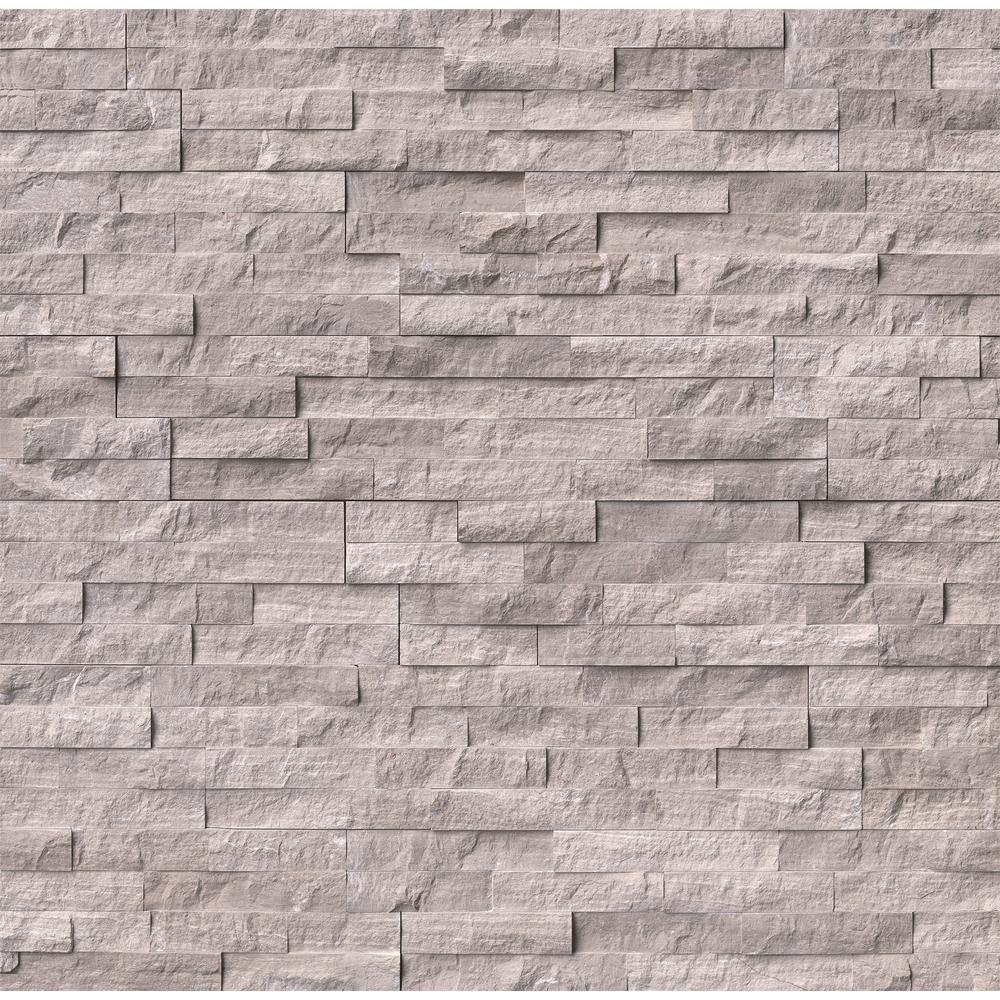 Arctic White 3D Ledger Panel 6 in. x 24 in. Honed Marble Wall Tile (10 cases / 60 sq. ft. / pallet) - Super Arbor