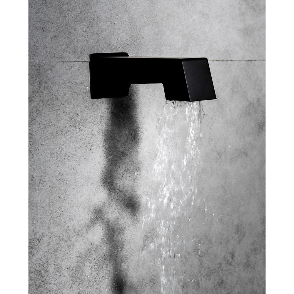 Talise 2-Handle 1-Spray Tub and Shower Faucet with 3-Setting with 304T Stainless Steel in Black(Valve Included) - Super Arbor