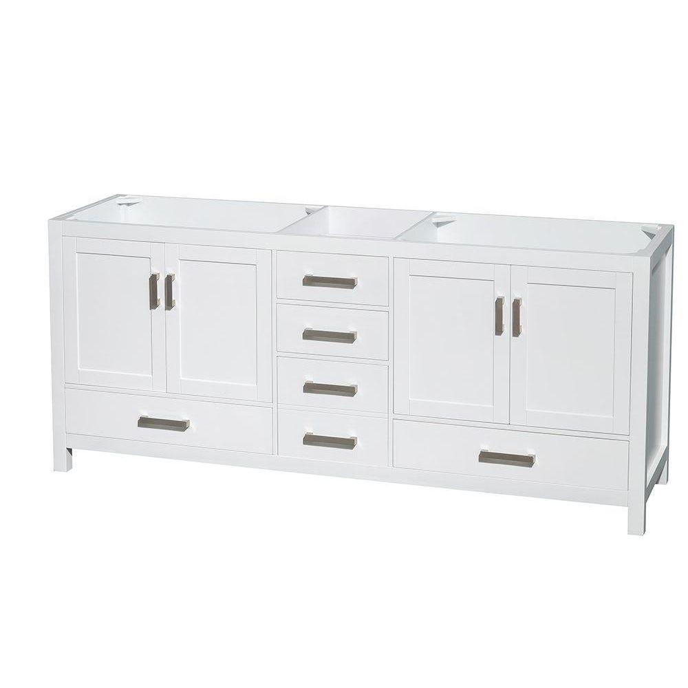 Sheffield 72 in. Double Vanity Cabinet in White - Super Arbor