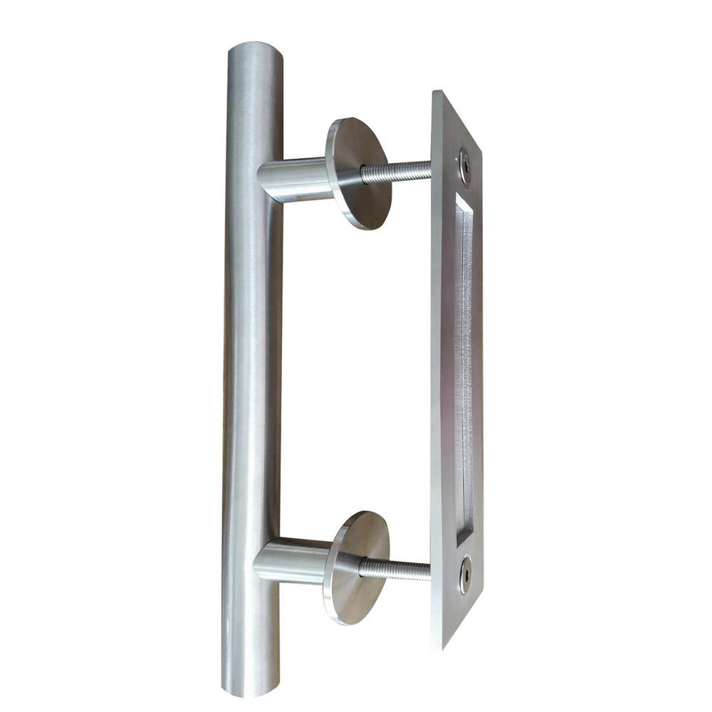 12 in. x 1 in. Stainless Steel Sliding Barn Door Pull Handle - Super Arbor