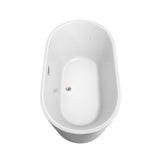 Carissa 5 ft. Acrylic Flatbottom Non-Whirlpool Bathtub in White with Brushed Nickel Trim - Super Arbor