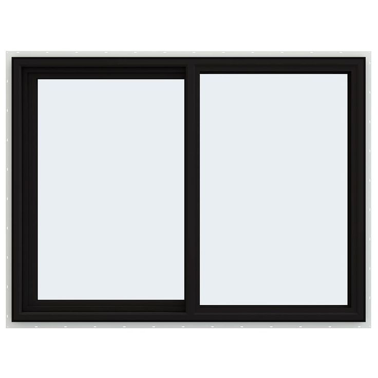 JELD-WEN FiniShield V-4500 35-1/2-in x 47-1/2-in x 3-in Jamb Left-operable Vinyl Black Sliding Window Full Screen Included