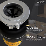 ANZZI Medusa Series 1/2 HP Continuous Feed Garbage Disposal