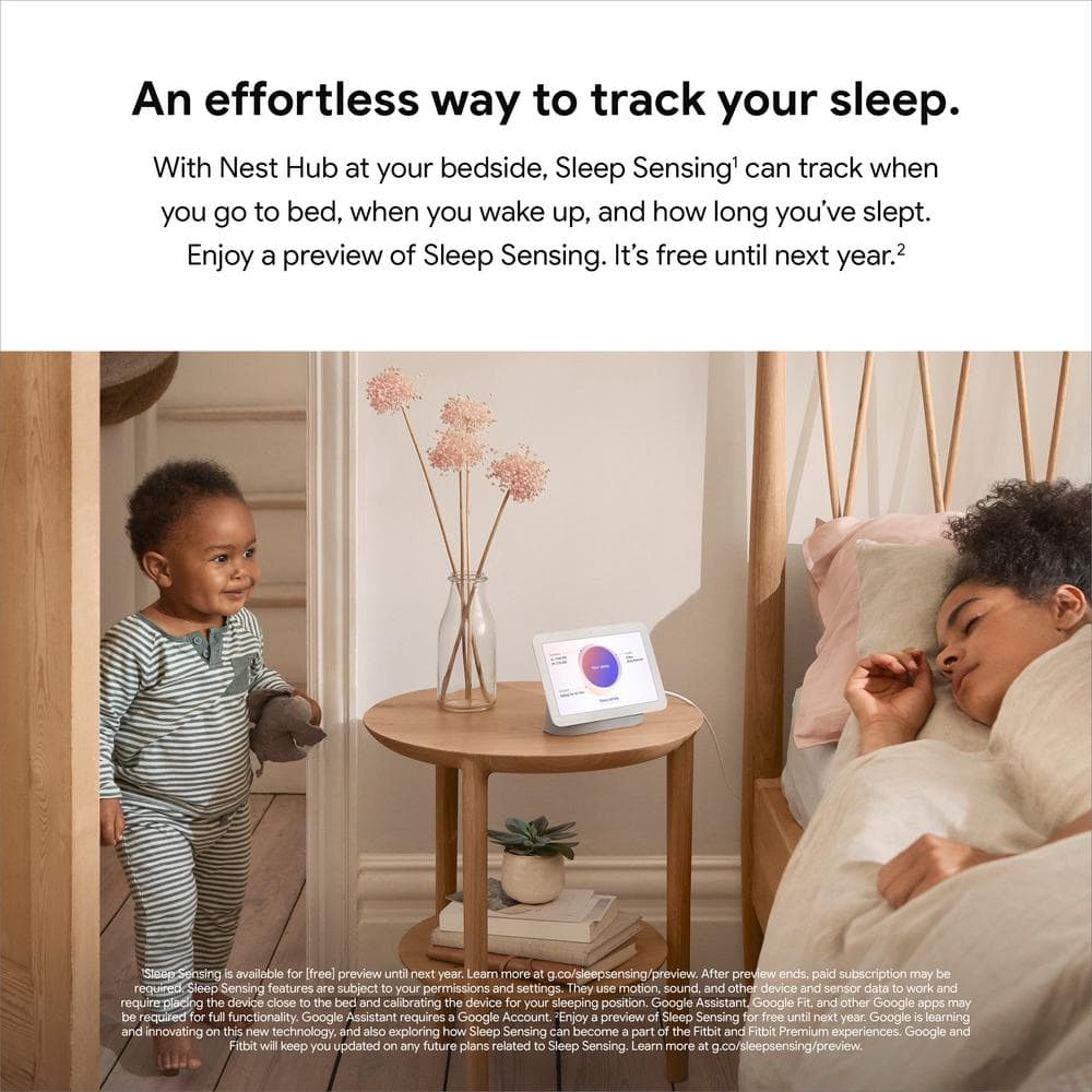 Google Nest Hub 2nd Gen - Smart Home Speaker and 7 in. Display with Google Assistant - Chalk
