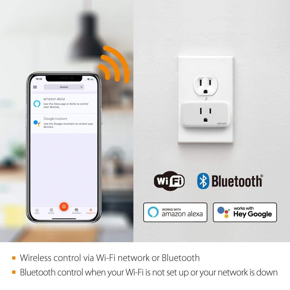 Google Nest Hub 2nd Gen Smart Home Speaker and 7" Display in Chalk with Defiant Smart HubSpace Plug with 1 Outlet (2-Pack)