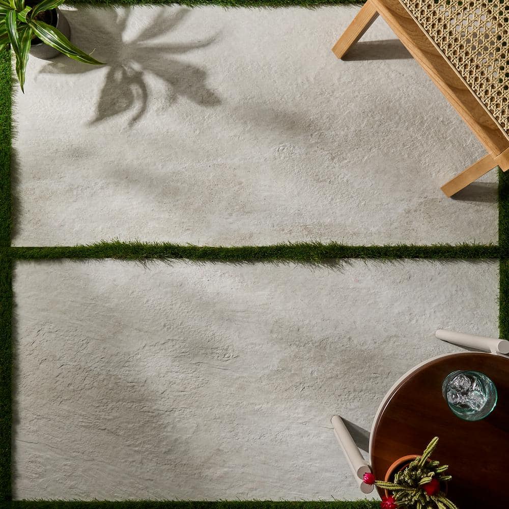 Ivy Hill Tile LithoTech 23.62 in. x 47.24 in. x 0.78 in. Chalk White Matte Porcelain Floor Paver Tile (7.74 sq. ft./Each)
