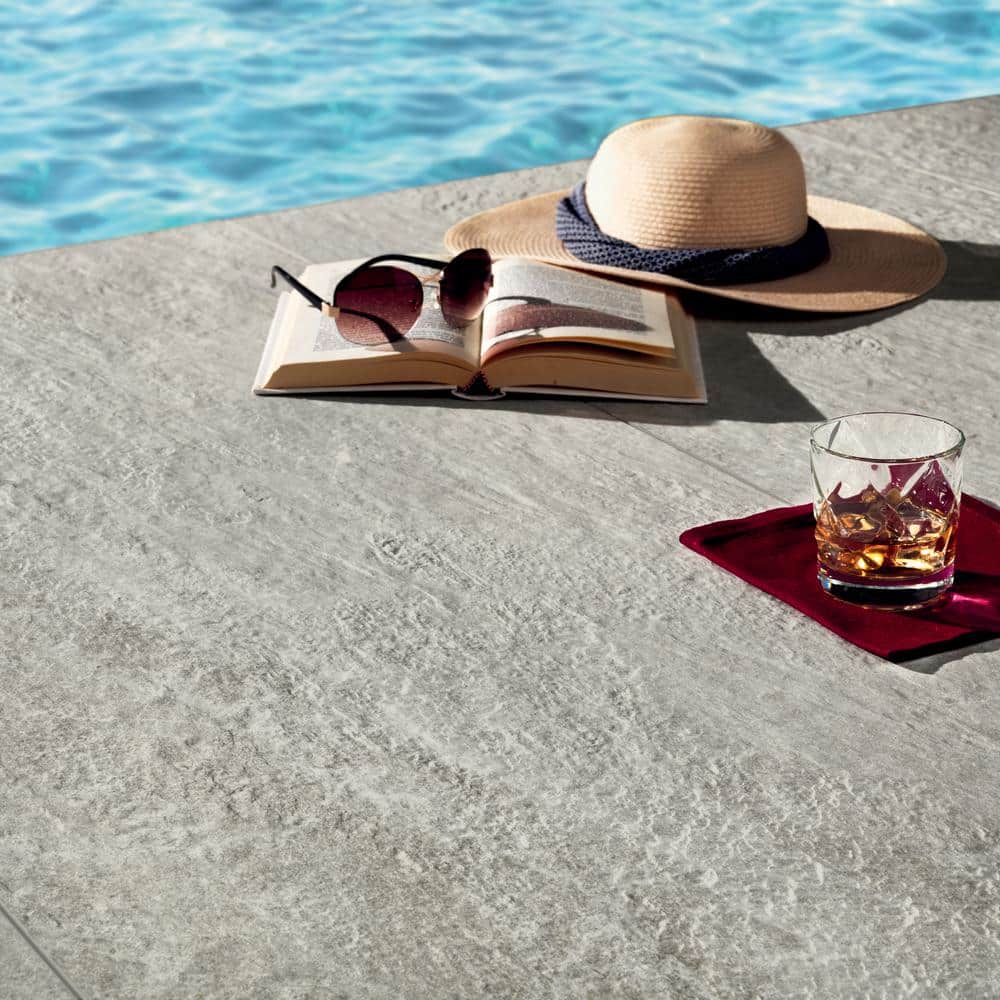 Ivy Hill Tile LithoTech 23.62 in. x 47.24 in. x 0.78 in. Chalk White Matte Porcelain Floor Paver Tile (7.74 sq. ft./Each)