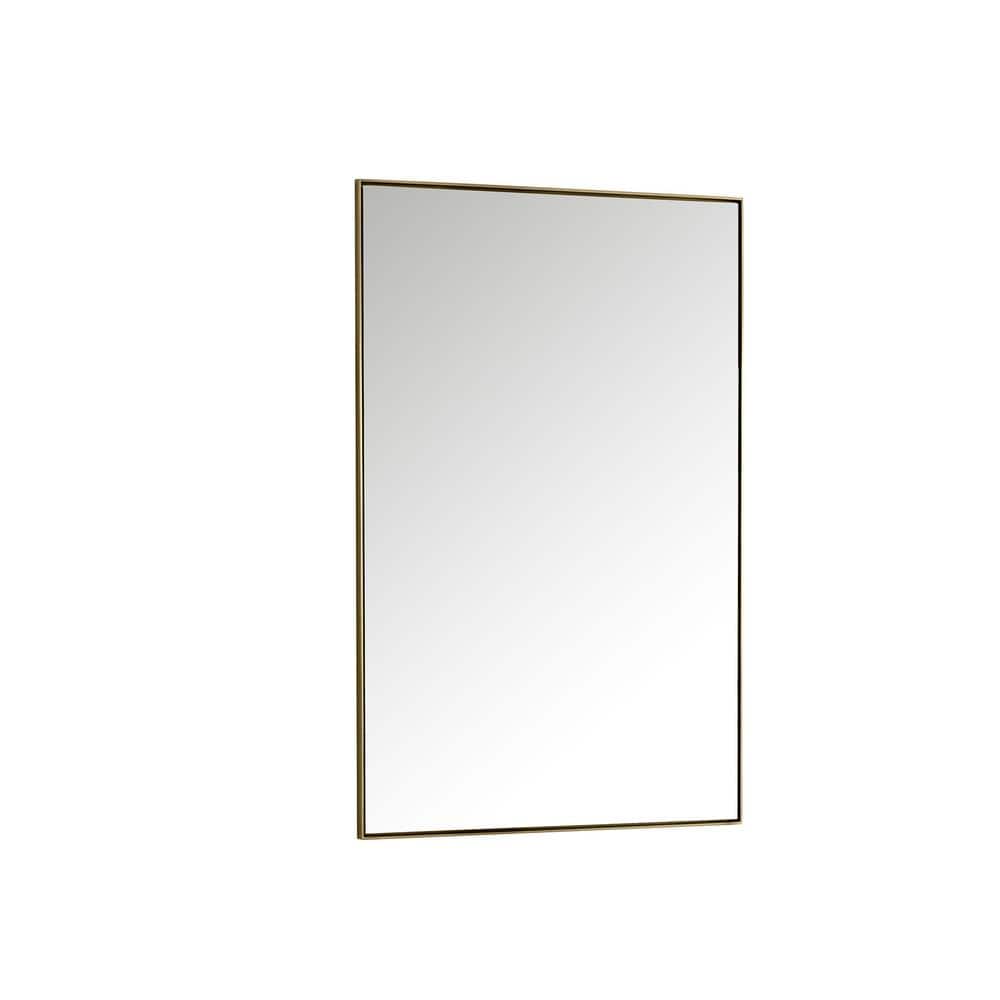 James Martin Vanities Rohe 26" x 40" Rectangular Bathroom Vanity Mirror, Champagne Brass