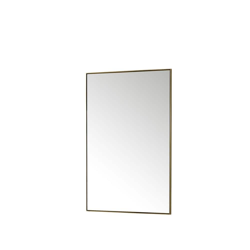 James Martin Vanities Rohe 26" x 40" Rectangular Bathroom Vanity Mirror, Champagne Brass