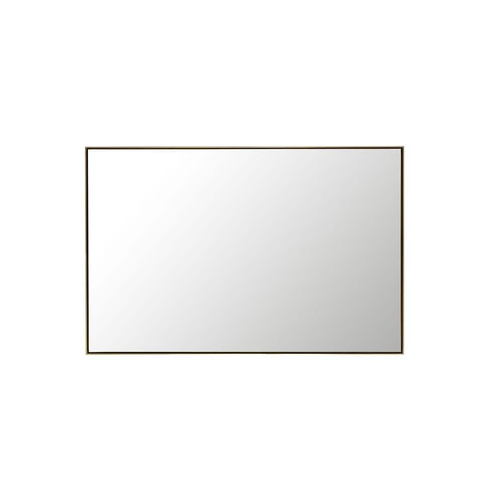 James Martin Vanities Rohe 26" x 40" Rectangular Bathroom Vanity Mirror, Champagne Brass