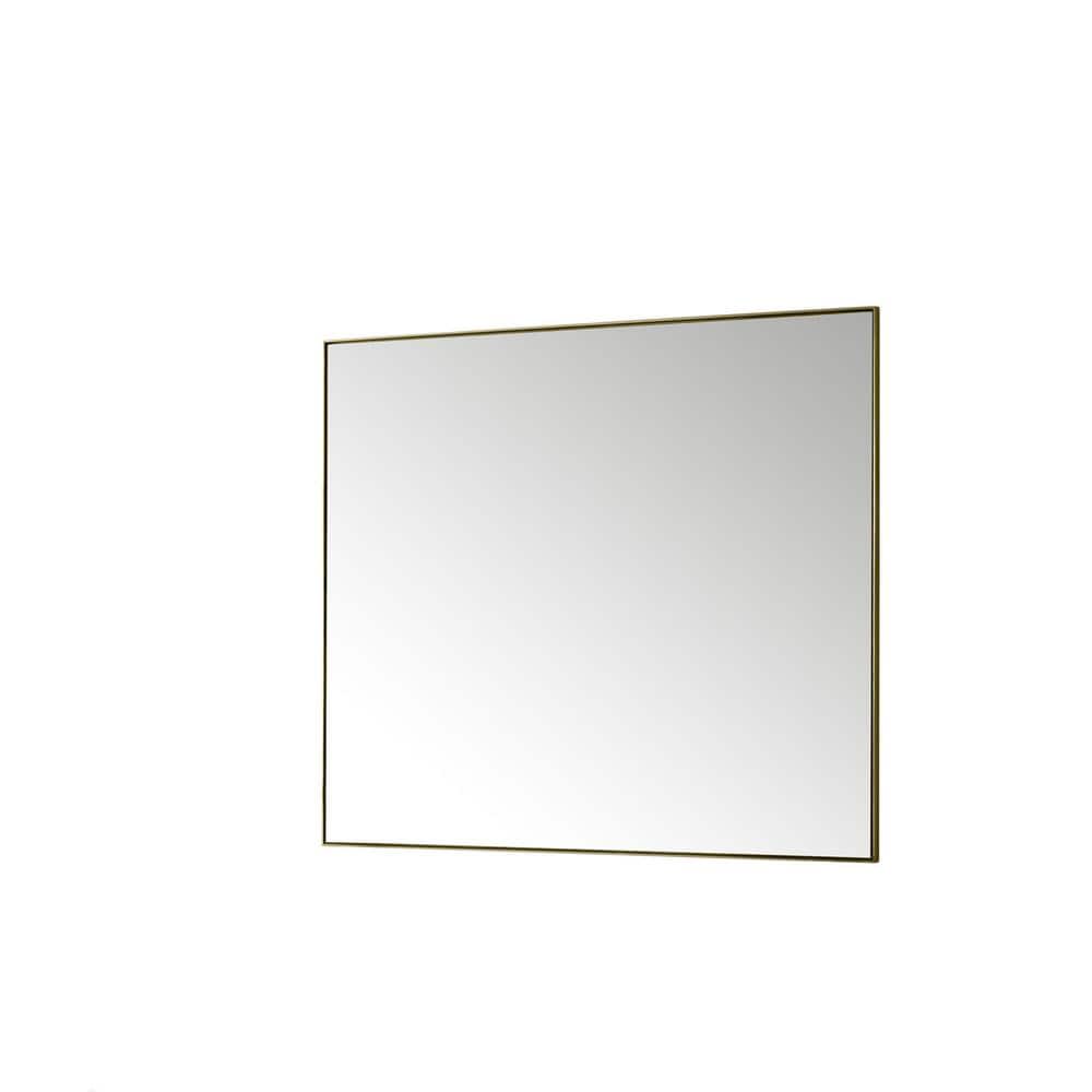 James Martin Vanities Rohe 48" x 40" Champagne Brass Rectangular Bathroom Vanity Mirror