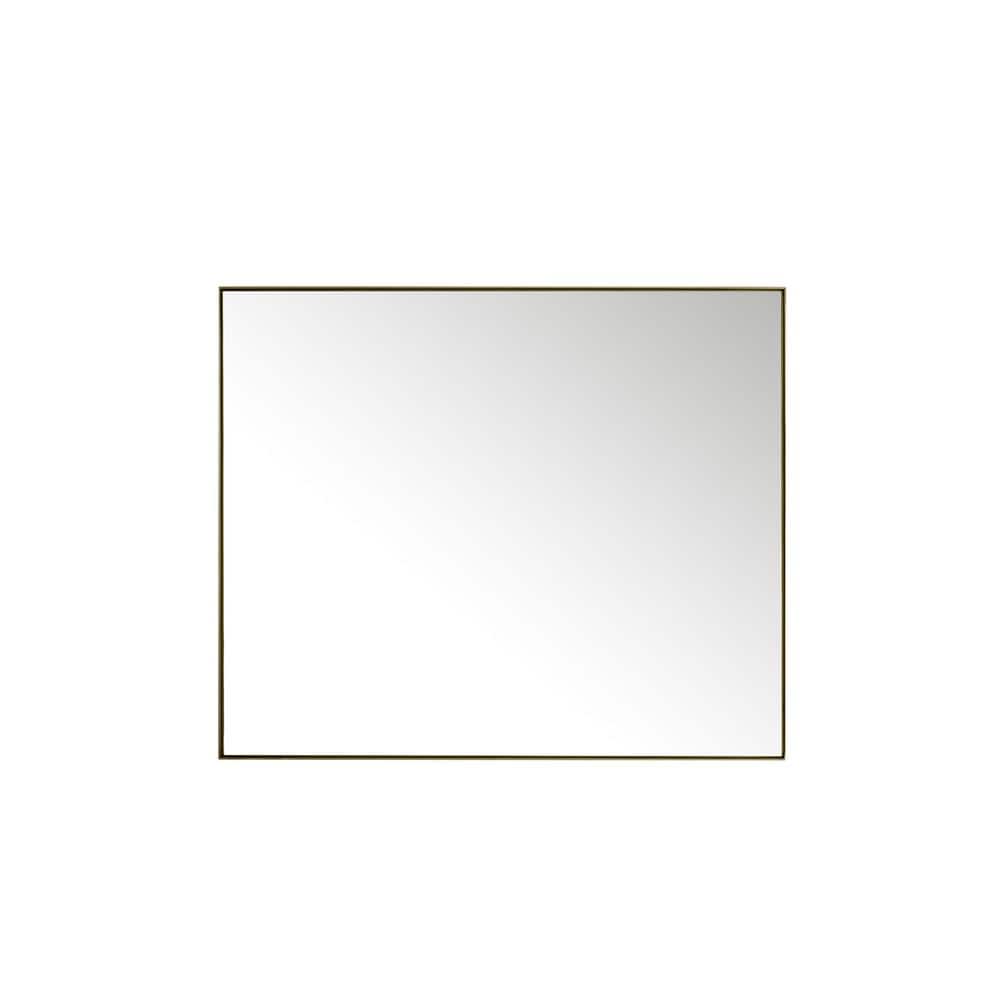 James Martin Vanities Rohe 48" x 40" Champagne Brass Rectangular Bathroom Vanity Mirror