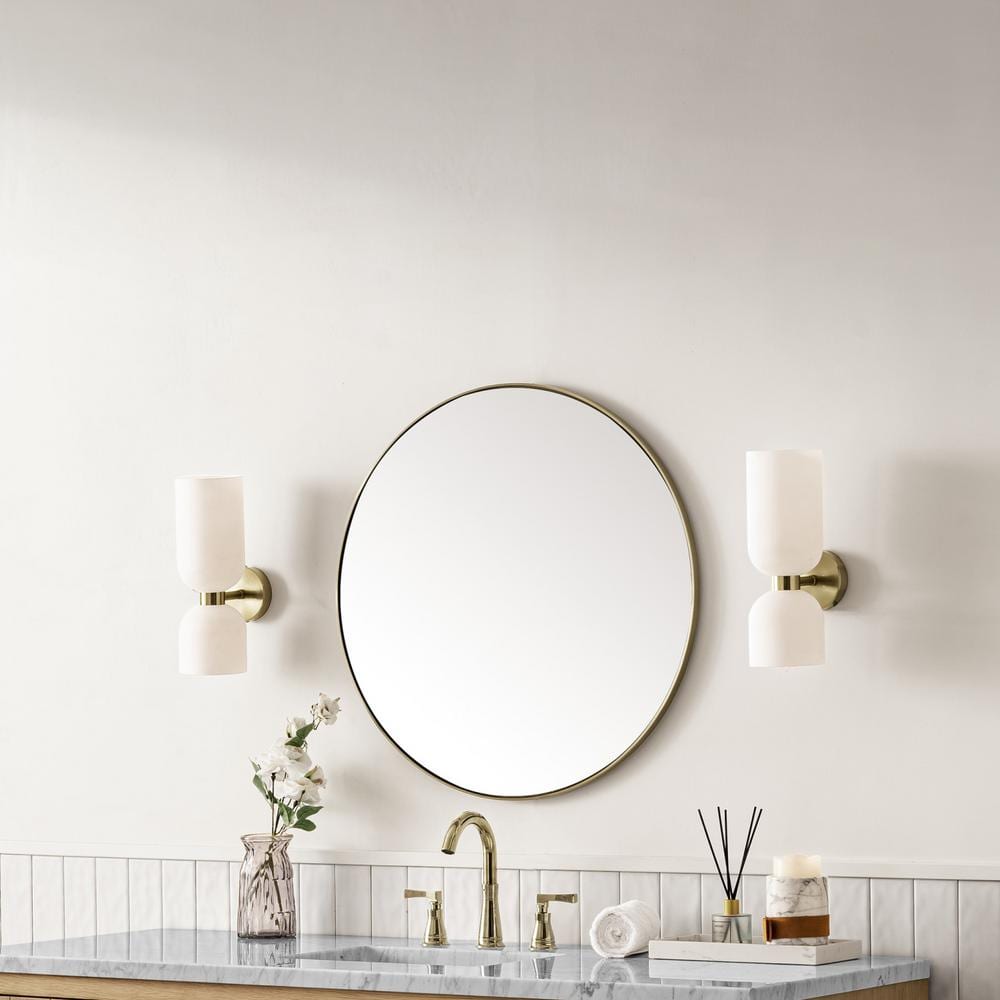 James Martin Vanities Rohe 30" Rectangular Bathroom Mirror, Champagne Brass
