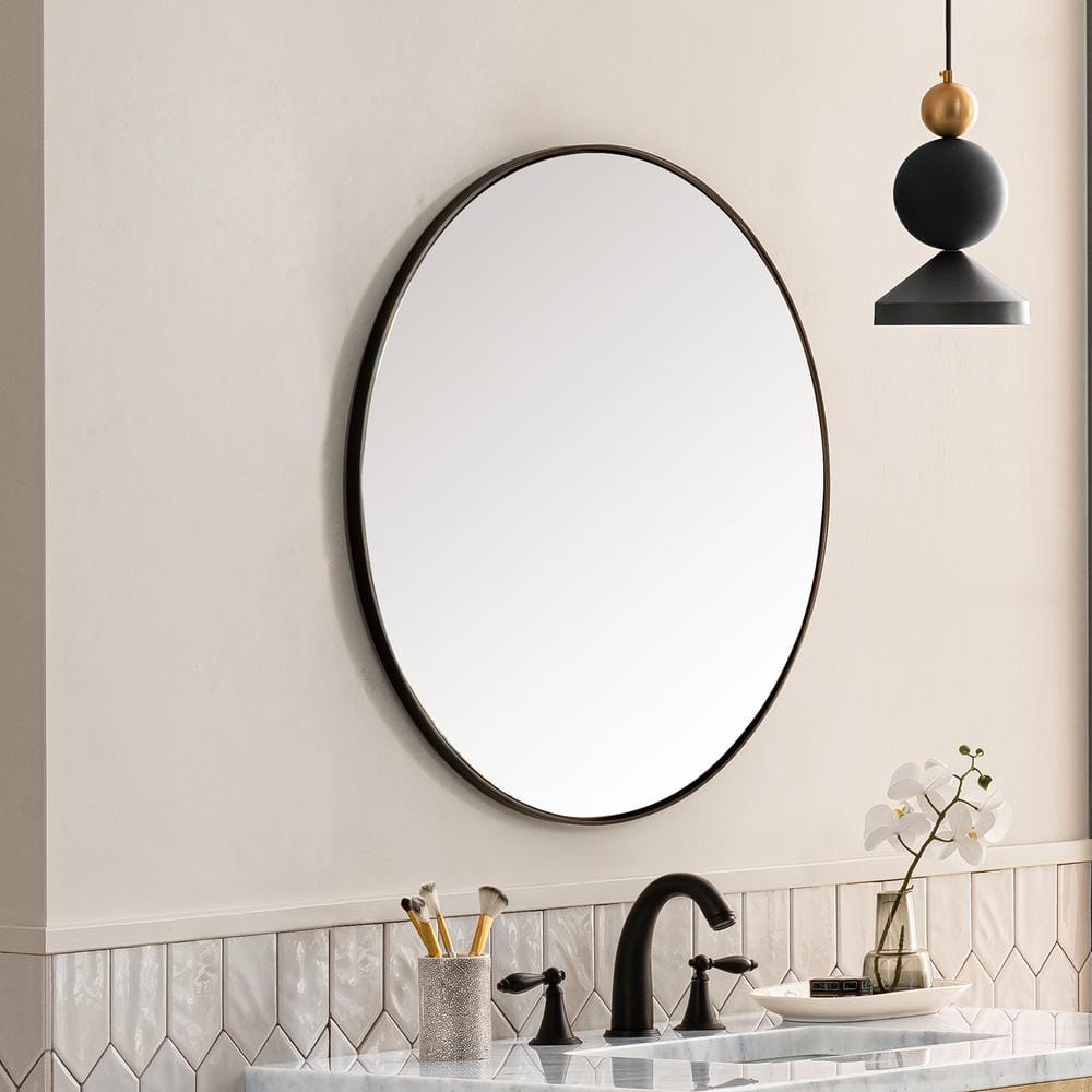 James Martin Vanities Rohe 30" Rectangular Bathroom Mirror, Champagne Brass