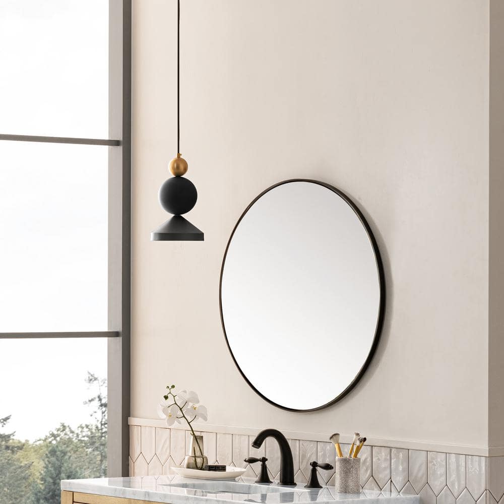 James Martin Vanities Rohe 30" Rectangular Bathroom Mirror, Champagne Brass