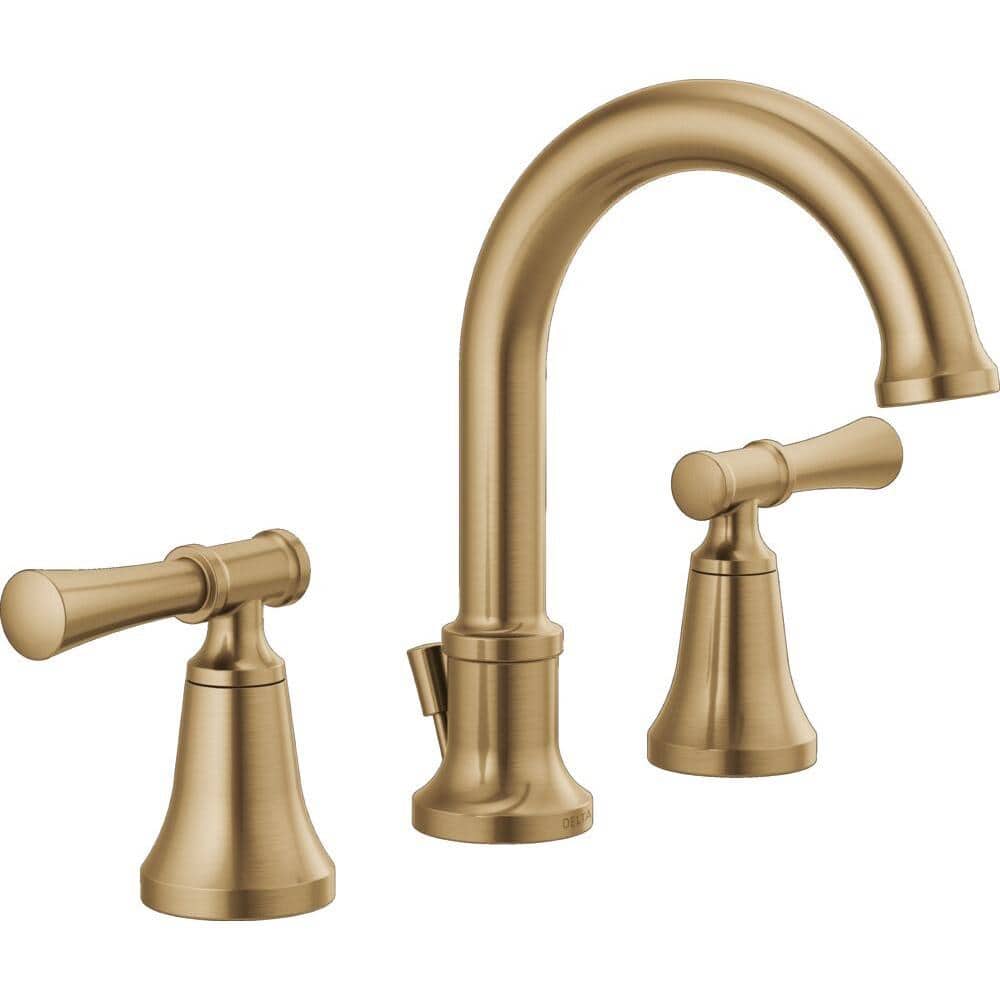 Delta Chamberlain Gold Widespread Double Handle Bathroom Faucet in Champagne Bronze