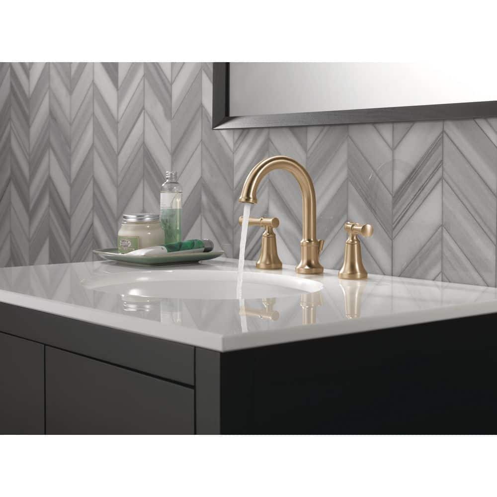 Delta Chamberlain Gold Widespread Double Handle Bathroom Faucet in Champagne Bronze