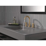 Nicoli J-Spout 8 in. Widespread Double Handle Bathroom Faucet in Champagne Bronze by Delta