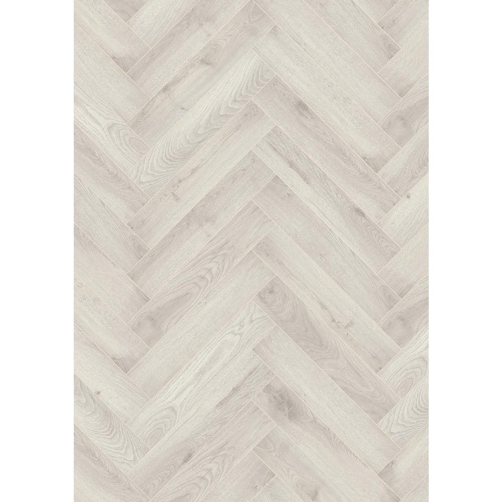 Krono Original Chantilly Oak Herringbone 8mm T x 4.96 in. W Water Resistant Laminate Wood Flooring (9.40 sq. ft./Case)