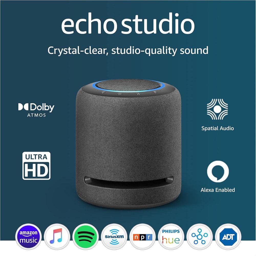 Amazon Echo Studio Smart Speaker with Alexa in Charcoal