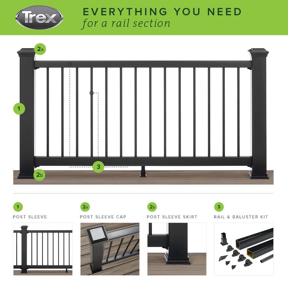 Trex 4 in. x 4 in. Charcoal Black Composite Fence Post Sleeve Skirt