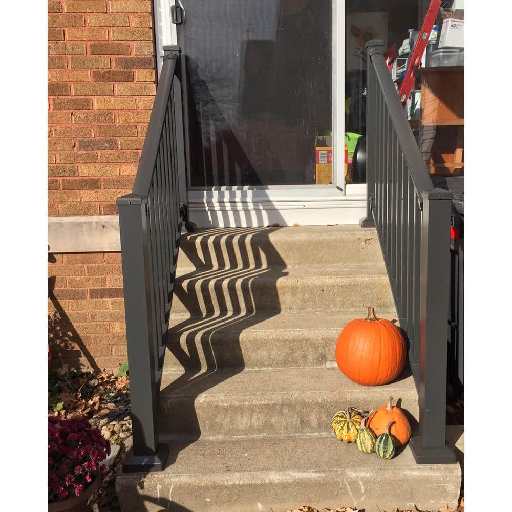 EZ Handrail 3 in. x 3 in. x 38 in. Bronze Aluminum Post with Welded Base