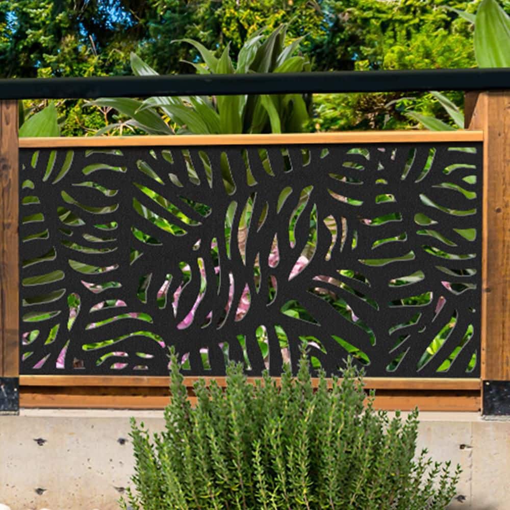 DESIGN VU Bahama 6 ft. x 3 ft. Charcoal Recycled Polymer Decorative Screen Panel, Wall Decor and Privacy Panel