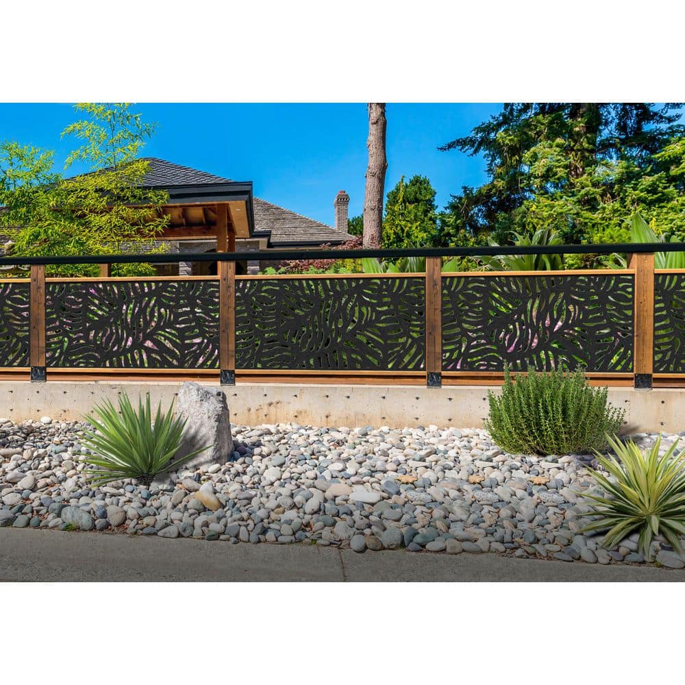 DESIGN VU Bahama 6 ft. x 3 ft. Charcoal Recycled Polymer Decorative Screen Panel, Wall Decor and Privacy Panel
