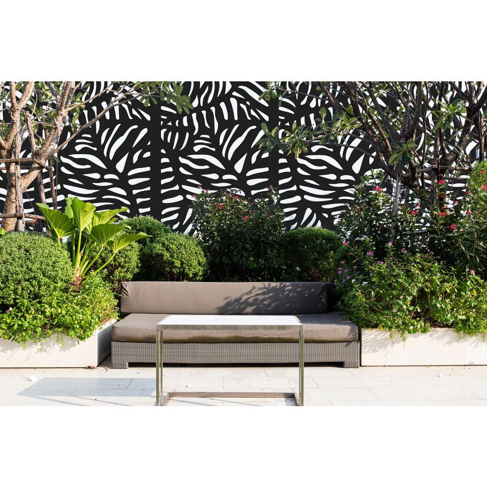 DESIGN VU Bahama 6 ft. x 3 ft. Charcoal Recycled Polymer Decorative Screen Panel, Wall Decor and Privacy Panel