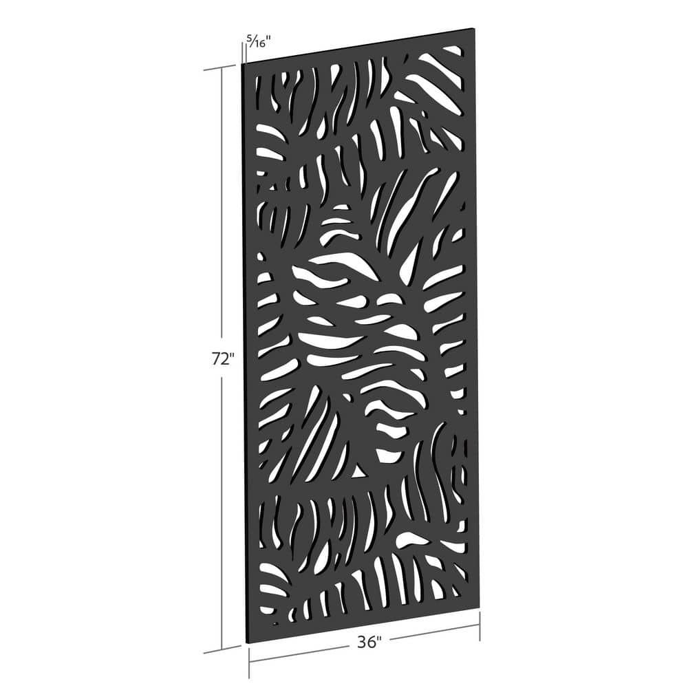 DESIGN VU Bahama 6 ft. x 3 ft. Charcoal Recycled Polymer Decorative Screen Panel, Wall Decor and Privacy Panel