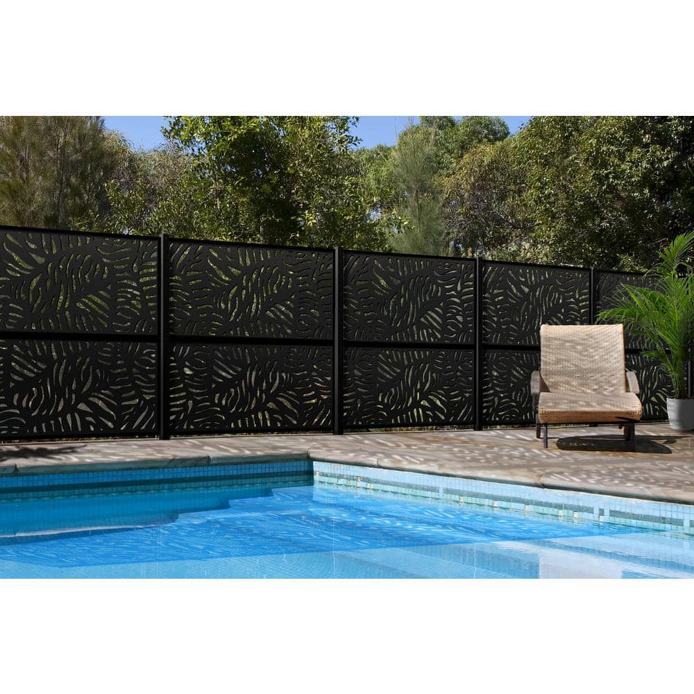 DESIGN VU Bahama 6 ft. x 3 ft. Charcoal Recycled Polymer Decorative Screen Panel, Wall Decor and Privacy Panel