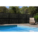 DESIGN VU Bahama 6 ft. x 3 ft. Charcoal Recycled Polymer Decorative Screen Panel, Wall Decor and Privacy Panel