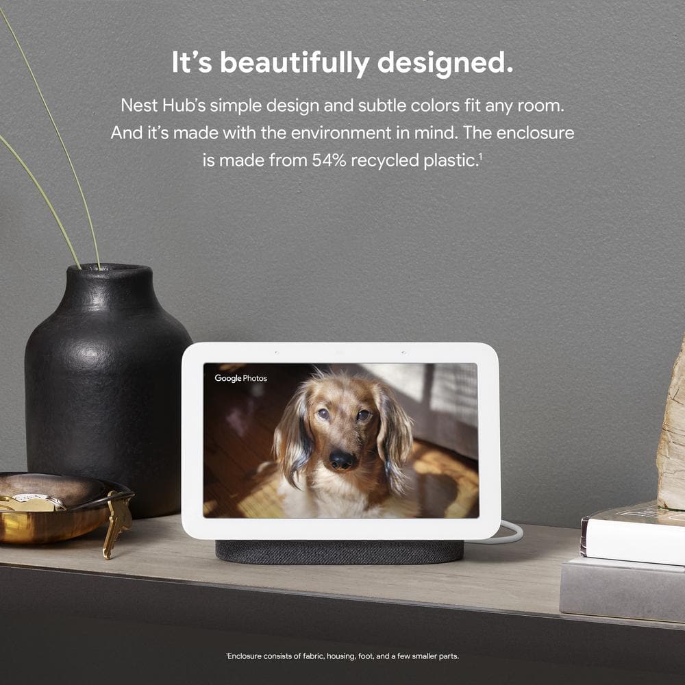 Google Nest Hub 2nd Gen - Smart Home Speaker and 7" Display with Google Assistant - Charcoal