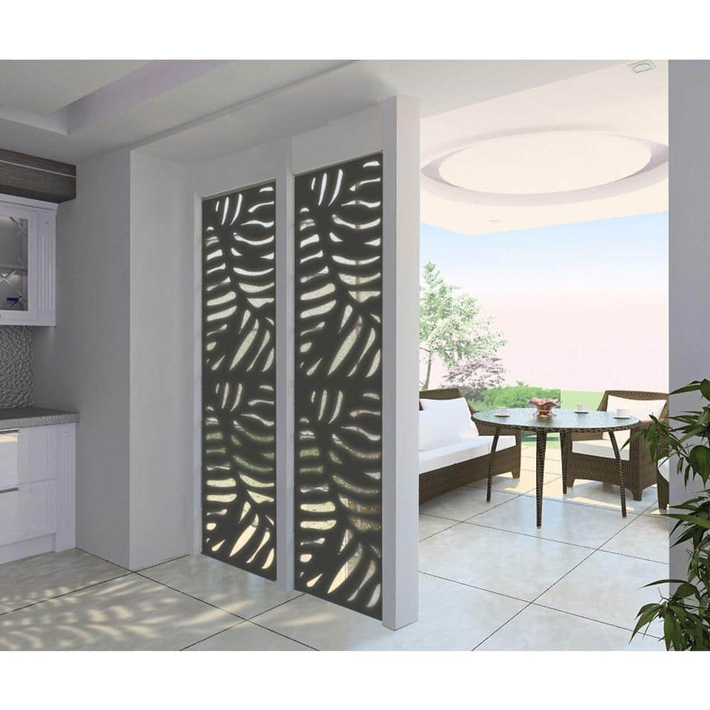 Modinex 4 ft. x 2 ft. Charcoal Gray Decorative Composite Fence Panel in the Cabo Design