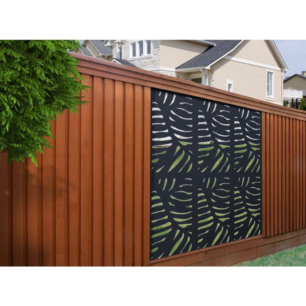 Modinex 4 ft. x 2 ft. Charcoal Gray Decorative Composite Fence Panel in the Cabo Design