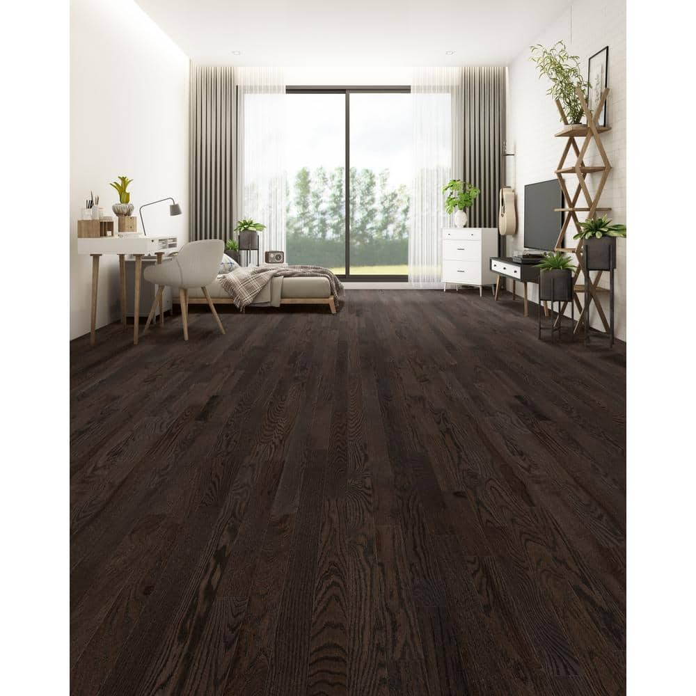 CENTURY FLOORING Charcoal Red Oak 3/4 in. T x 3.25 in. W Solid Hardwood Flooring (27.00 sq.ft./case)