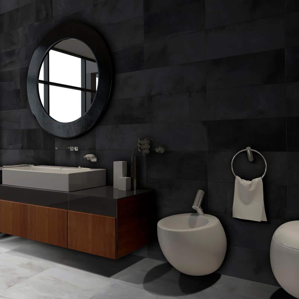 MSI Metro Charcoal 12 in. x 24 in. Matte Porcelain Floor and Wall Tile (16 sq. ft./Case)