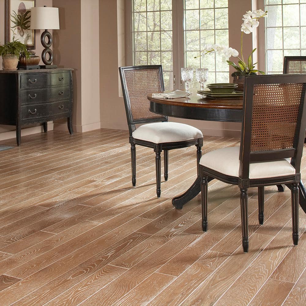Blue Ridge Hardwood Flooring Charleston Sand Oak 3/4 in. T x 3 in. W Wire Brushed Solid Hardwood Flooring (24 sq. ft./Case)
