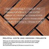 12 in. x 12 in. Square Acacia Wood Interlocking Flooring Tiles Checker Pattern in Brown(Pack of 10 Tiles)