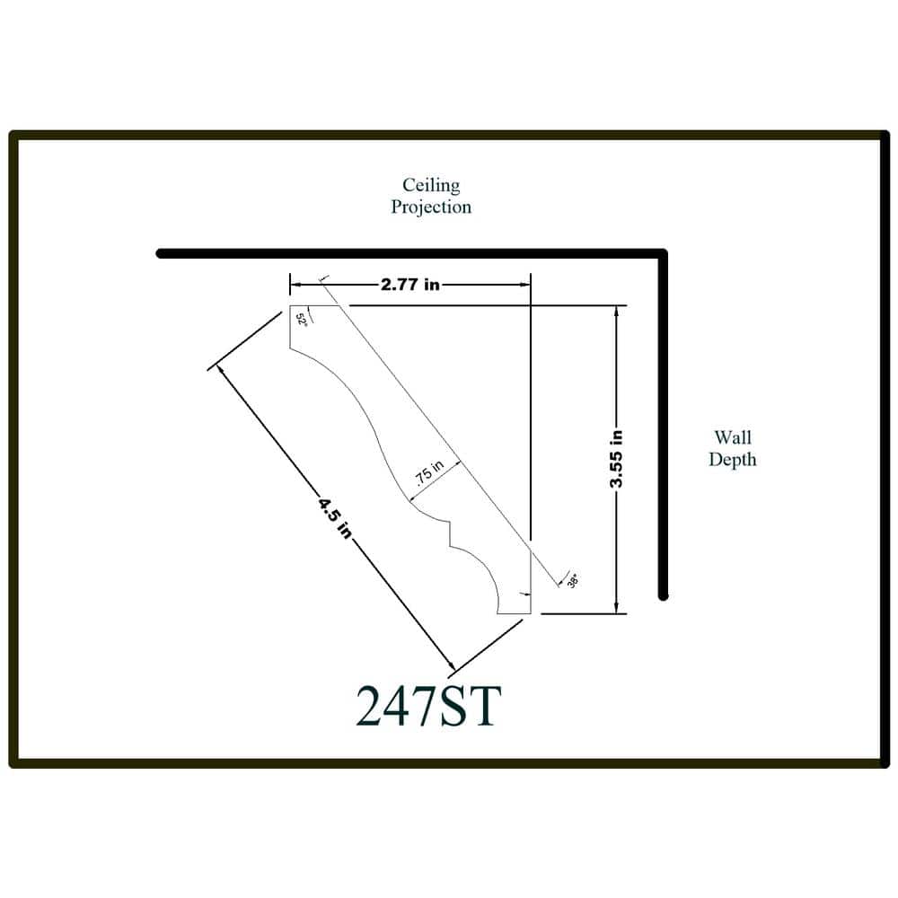 3/4 in. x 4-1/2 in. x 8 ft. Hardwood Stained Cherry Crown Moulding