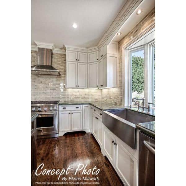 Ekena Millwork 4 in. x 94-1/2 in. x 5-1/2 in. Unfinished Cherry Bedford Carved Wood Crown Moulding