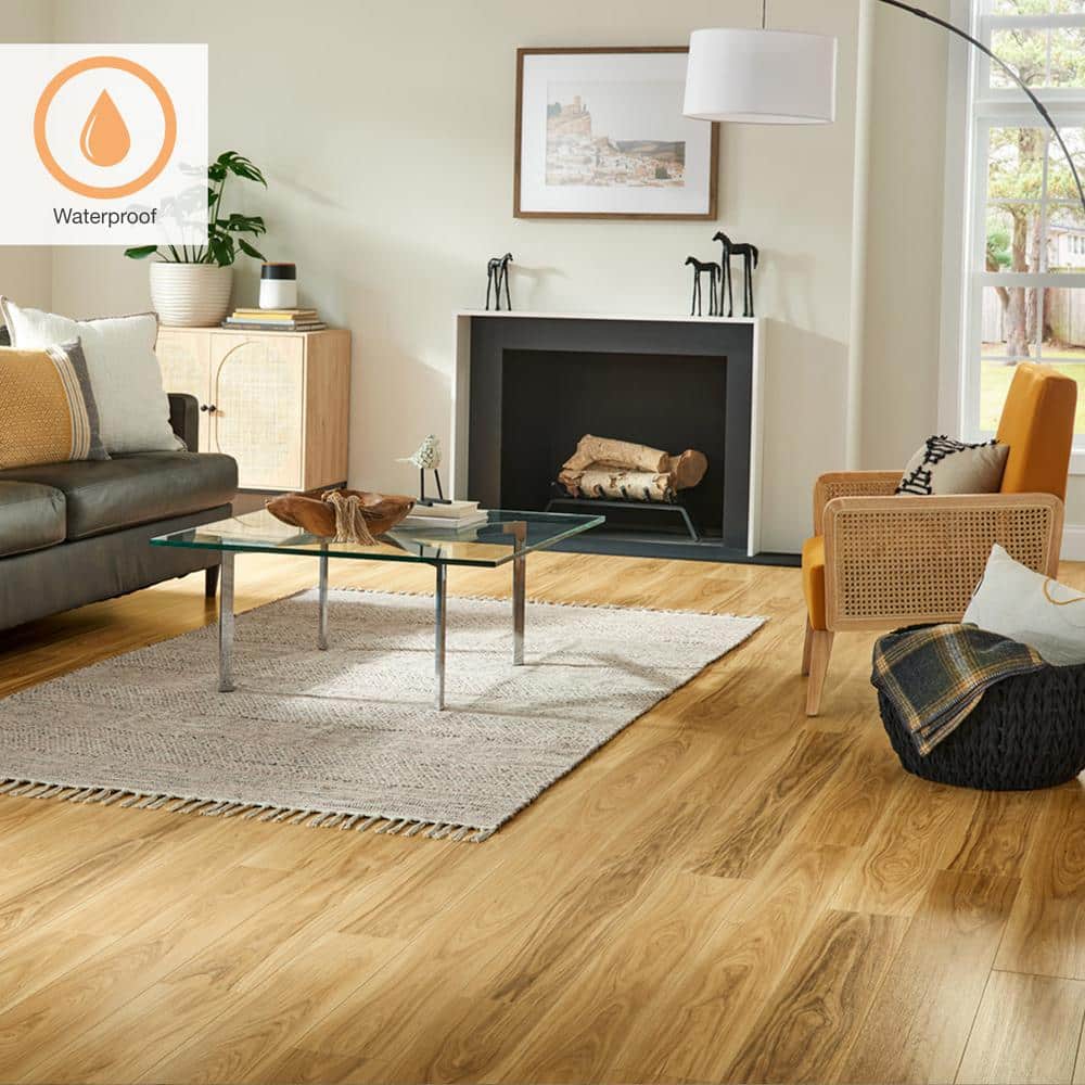 Pergo XP+ Cheshire Bluff Hickory 10 mm T x 6.1 in. W Waterproof Laminate Wood Flooring (20.15 sqft/case)