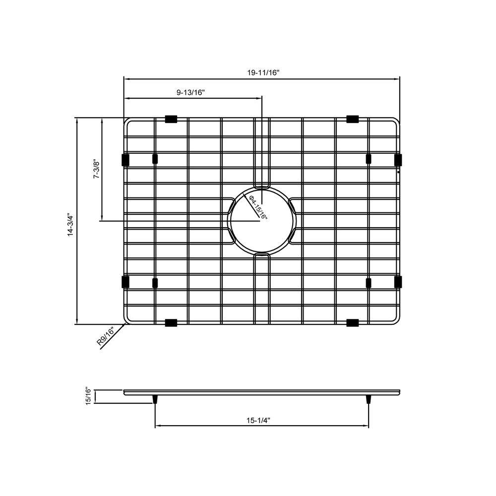 CHESHIRE 19.7 in. x 14.75 in. Stainless Steel Bottom Grid
