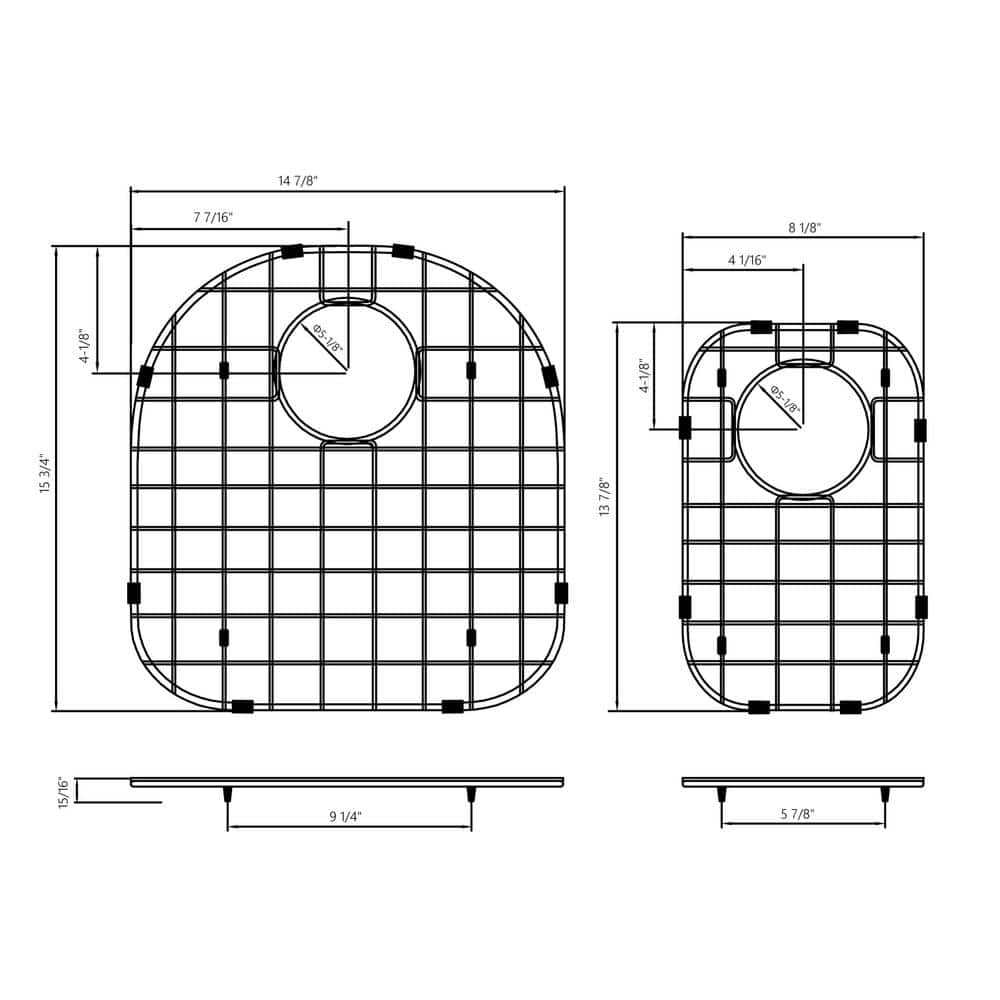 CHESHIRE 14.875 in. x 15.75 in. Stainless Steel Bottom Grid for HCH-73 Sinks