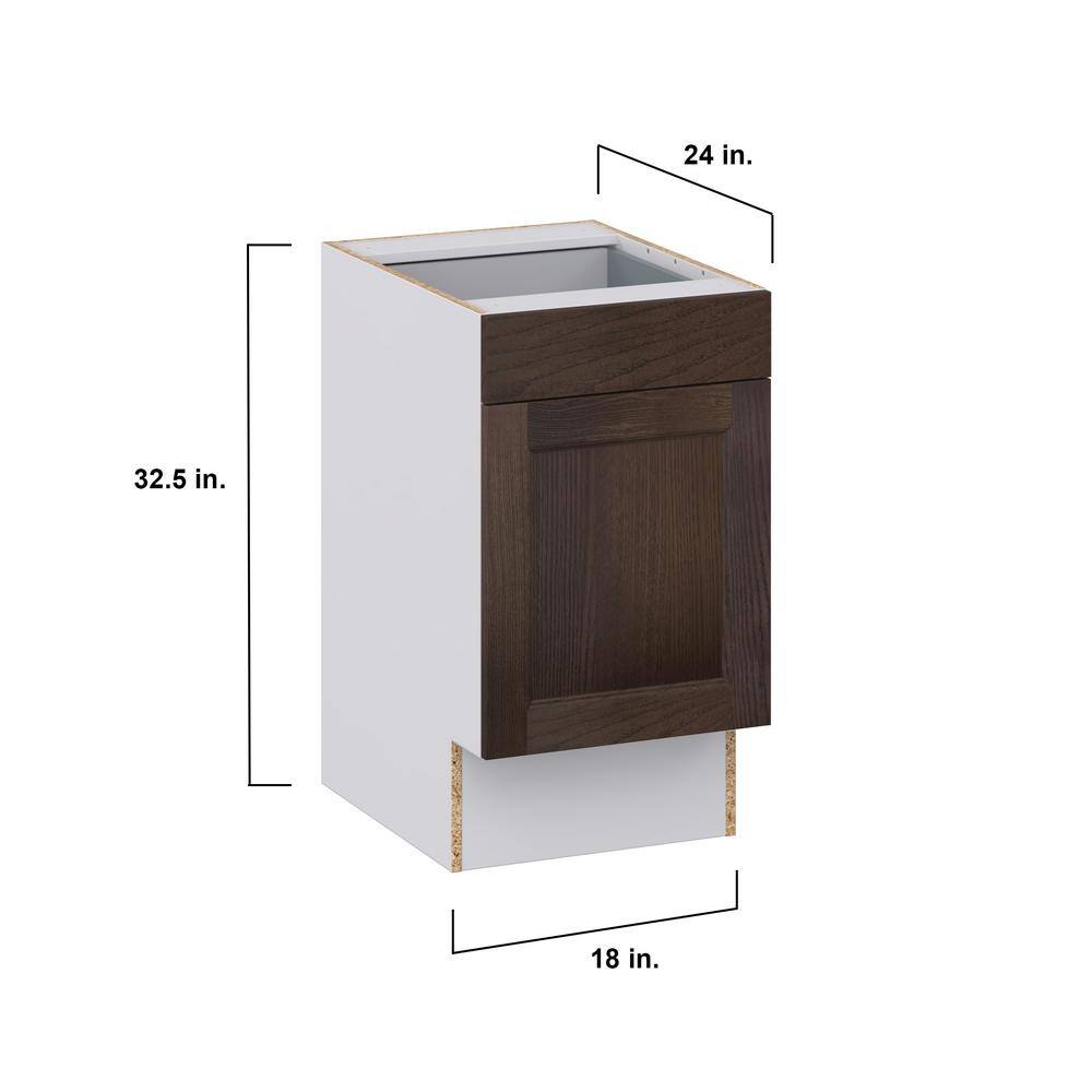 J COLLECTION Lincoln Chestnut Solid Wood Assembled 18 in. W x 32.5 in. H x 23.75 in. D Accessible ADA Base Cabinet with 1 Drawer