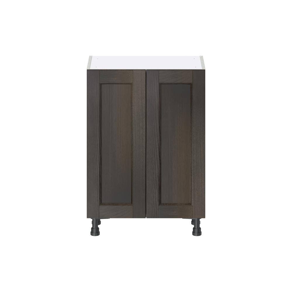 J COLLECTION Lincoln Chestnut Solid Wood Assembled Shallow Base Kitchen Cabinet with 2 Doors (24 in. W x 34.5 in. H x 14 in. D)