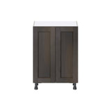 J COLLECTION Lincoln Chestnut Solid Wood Assembled Shallow Base Kitchen Cabinet with 2 Doors (24 in. W x 34.5 in. H x 14 in. D)
